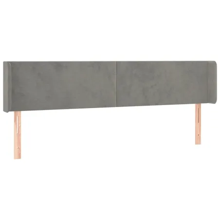 Tête de lit à LED Gris clair 203x16x78/88 cm Velours