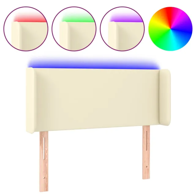 Tête de lit à LED Crème 103x16x78/88 cm Similicuir