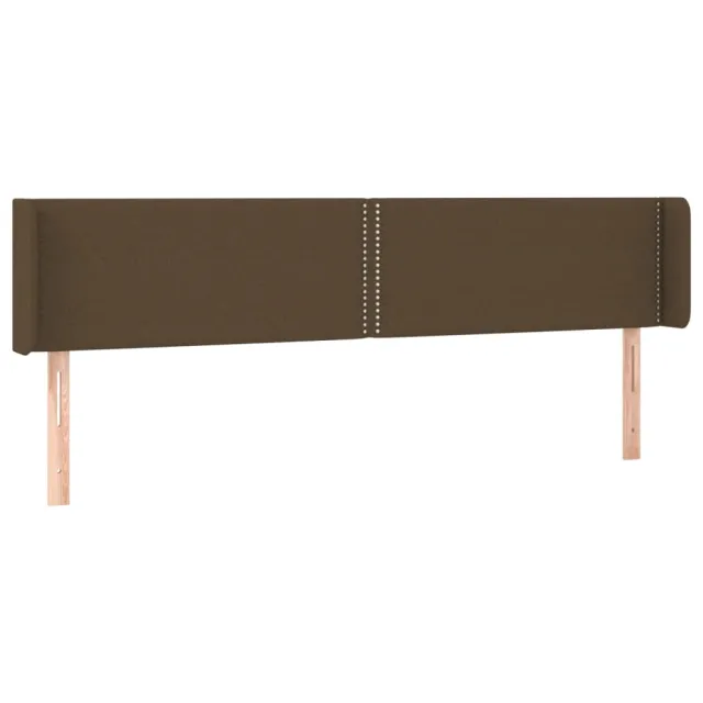 Tête de lit à LED Marron foncé 183x16x78/88 cm Tissu