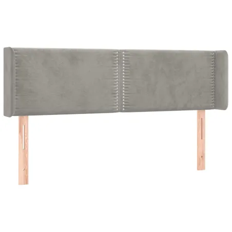 Tête de lit à LED Gris clair 147x16x78/88 cm Velours