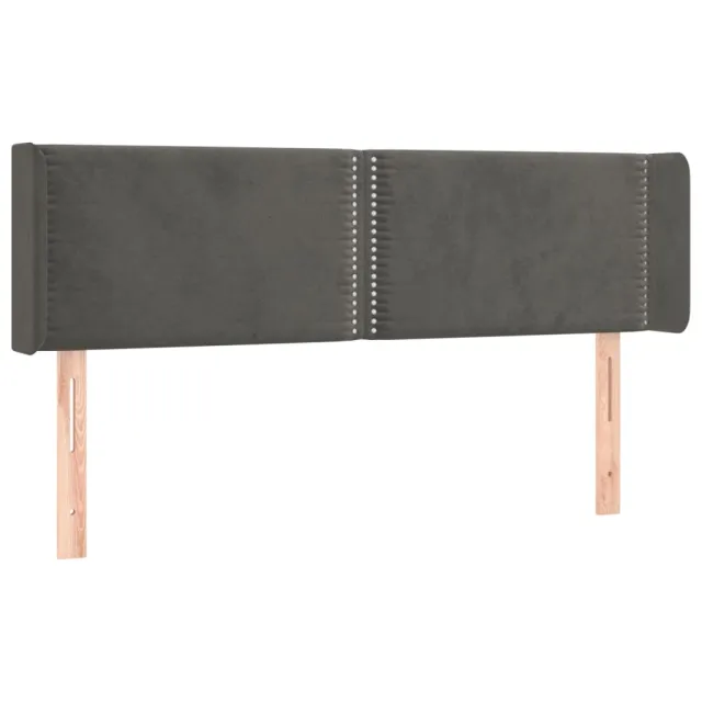 Tête de lit à LED Gris foncé 147x16x78/88 cm Velours