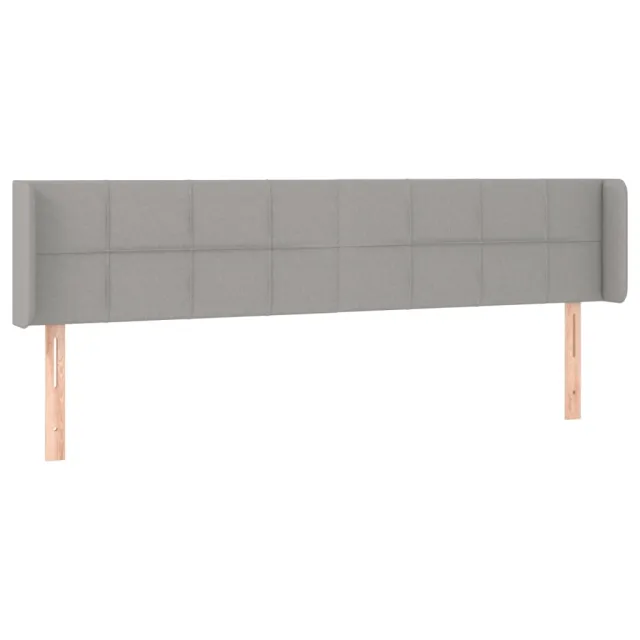 Tête de lit à LED Gris clair 203x16x78/88 cm Tissu
