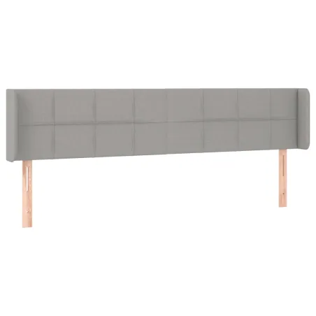 Tête de lit à LED Gris clair 203x16x78/88 cm Tissu