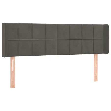 Tête de lit à LED Gris foncé 147x16x78/88 cm Velours