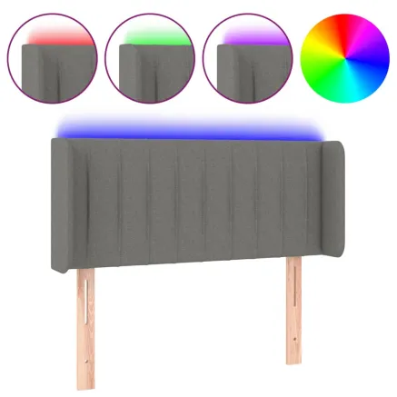 Tête de lit à LED Gris foncé 83x16x78/88 cm Tissu 2