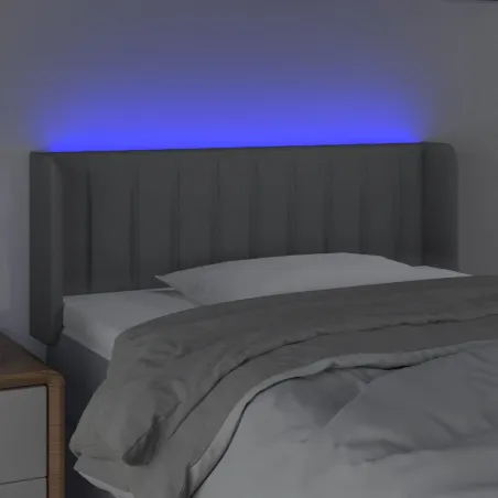 Tête de lit à LED Gris clair 103x16x78/88 cm Tissu