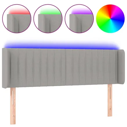 Tête de lit à LED Gris clair 147x16x78/88 cm Tissu 2