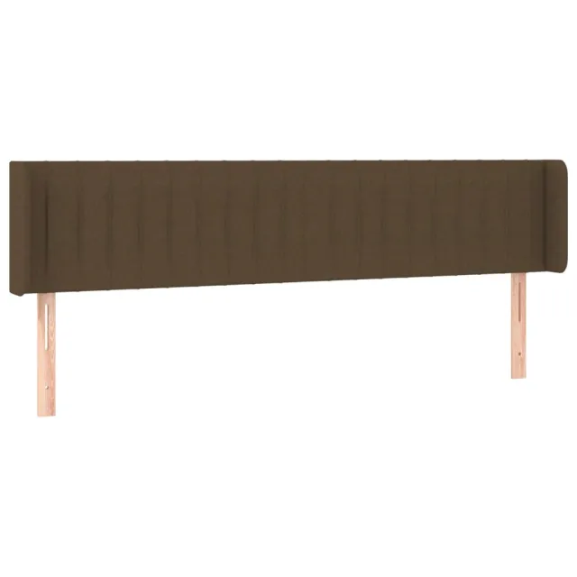 Tête de lit à LED Marron foncé 203x16x78/88 cm Tissu
