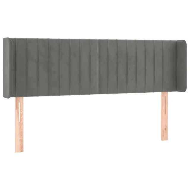 Tête de lit à LED Gris clair 147x16x78/88 cm Velours