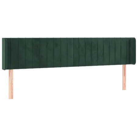 Tête de lit à LED Vert foncé 163x16x78/88 cm Velours