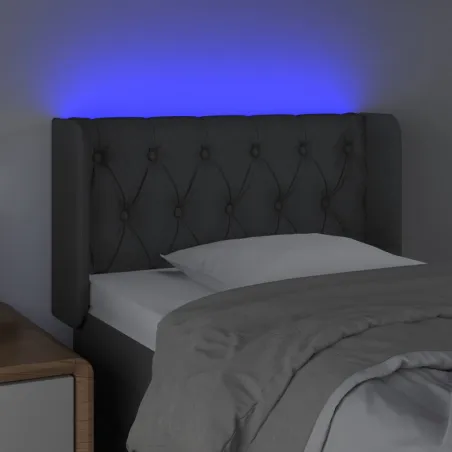 Tête de lit à LED Gris foncé 83x16x78/88 cm Tissu