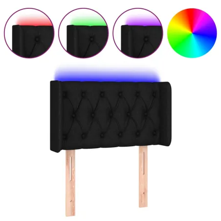 Tête de lit à LED Noir 83x16x78/88 cm Tissu