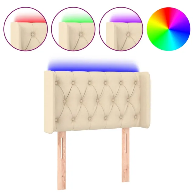Tête de lit à LED Crème 83x16x78/88 cm Tissu