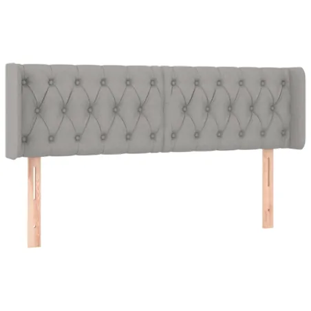 Tête de lit à LED Gris clair 147x16x78/88 cm Tissu
