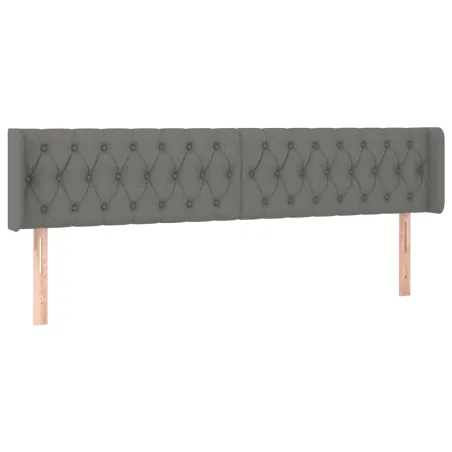 Tête de lit à LED Gris foncé 183x16x78/88 cm Tissu
