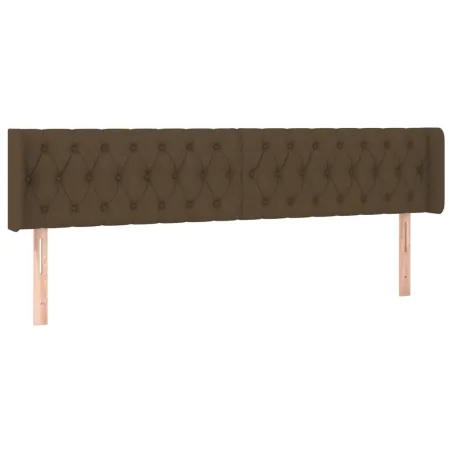 Tête de lit à LED Marron foncé 183x16x78/88 cm Tissu