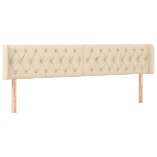 Tête de lit à LED Crème 203x16x78/88 cm Tissu