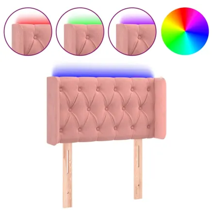 Tête de lit à LED Rose 83x16x78/88 cm Velours 2