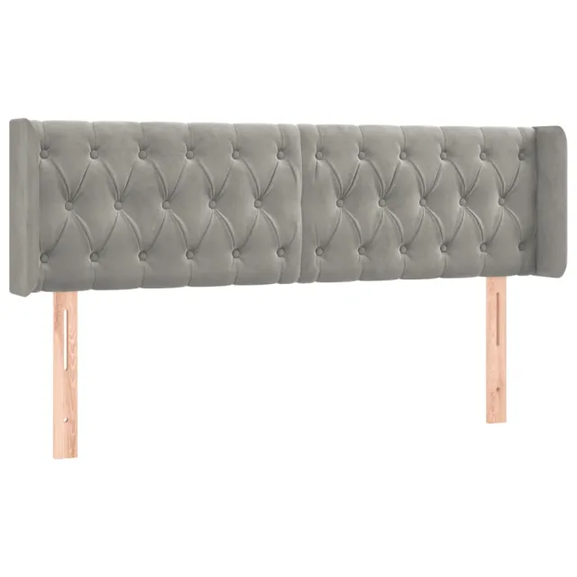 Tête de lit à LED Gris clair 163x16x78/88 cm Velours