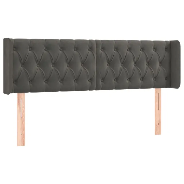 Tête de lit à LED Gris foncé 163x16x78/88 cm Velours