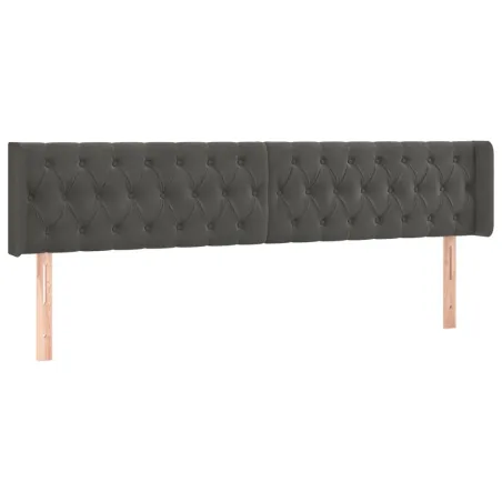 Tête de lit à LED Gris foncé 203x16x78/88 cm Velours