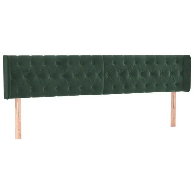 Tête de lit à LED Vert foncé 203x16x78/88 cm Velours