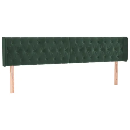 Tête de lit à LED Vert foncé 203x16x78/88 cm Velours