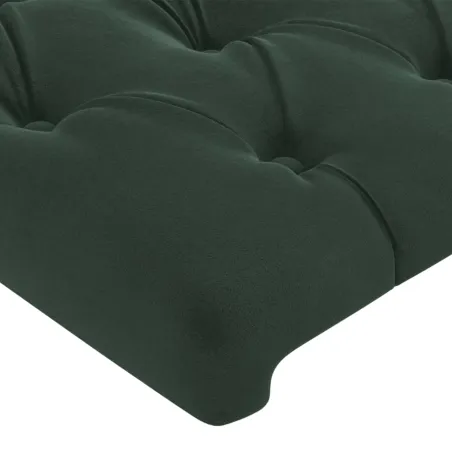 Tête de lit à LED Vert foncé 203x16x78/88 cm Velours