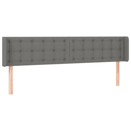 Tête de lit à LED Gris foncé 163x16x78/88 cm Tissu