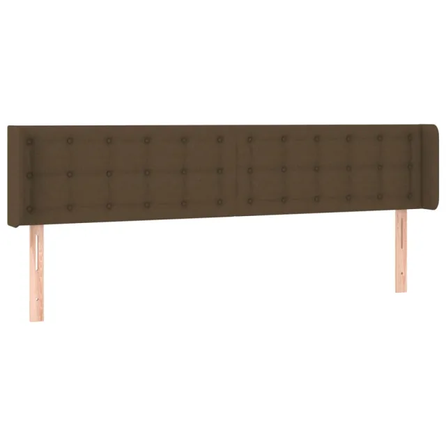 Tête de lit à LED Marron foncé 163x16x78/88 cm Tissu