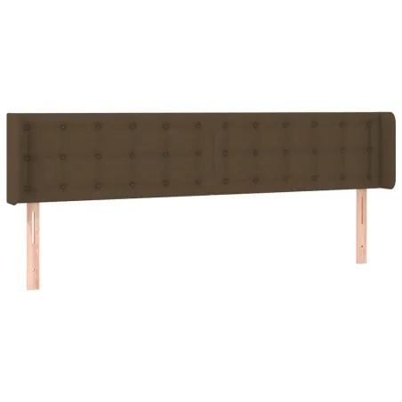 Tête de lit à LED Marron foncé 163x16x78/88 cm Tissu