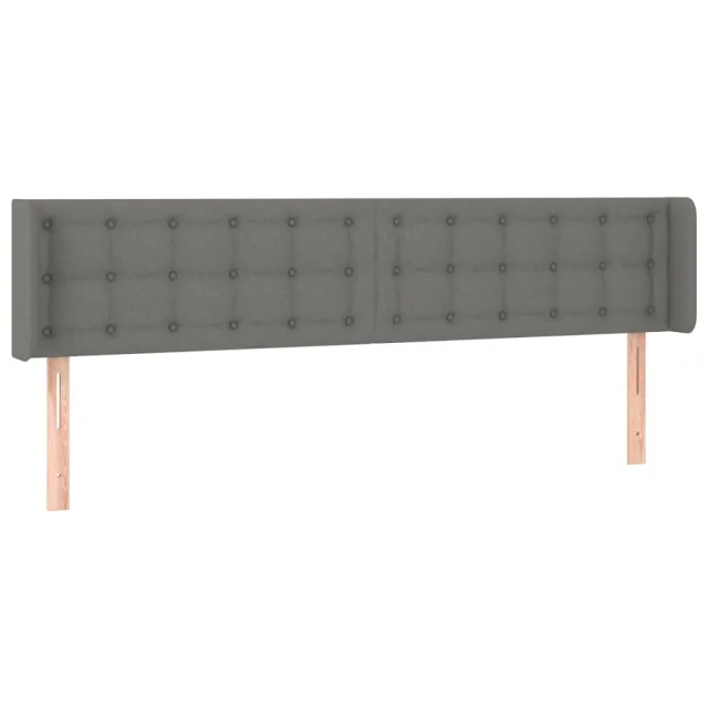 Tête de lit à LED Gris foncé 183x16x78/88 cm Tissu