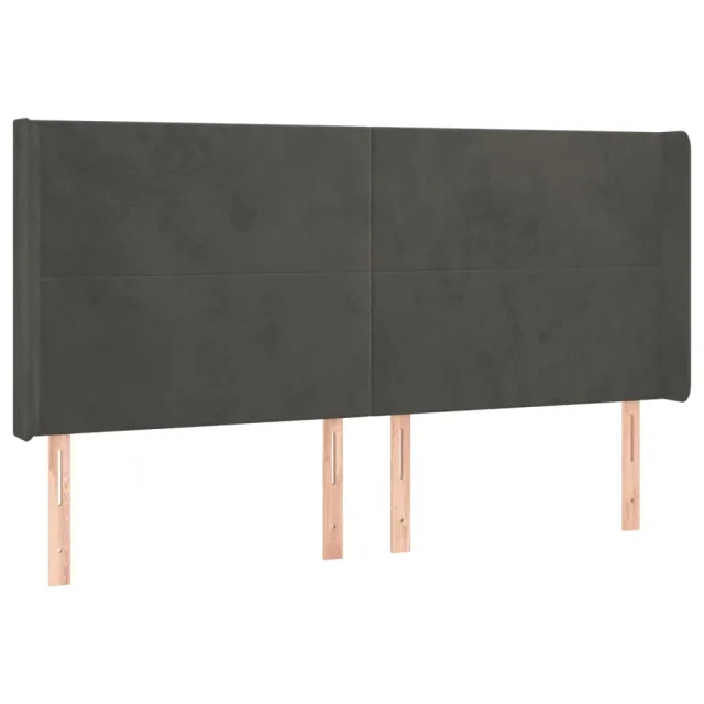 Tête de lit à LED Gris foncé 163x16x118/128 cm Velours