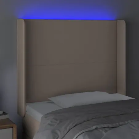 Tête de lit à LED Cappuccino 83x16x118/128 cm Similicuir