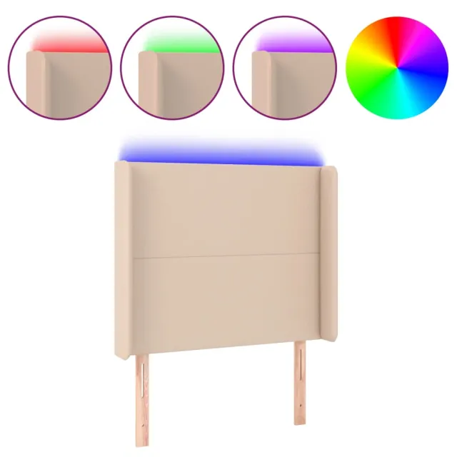 Tête de lit à LED Cappuccino 93x16x118/128 cm Similicuir