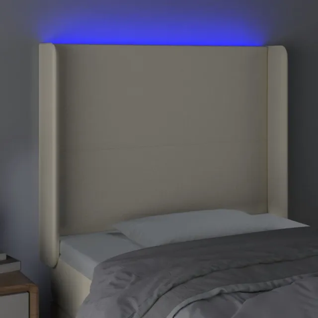 Tête de lit à LED Crème 103x16x118/128 cm Similicuir