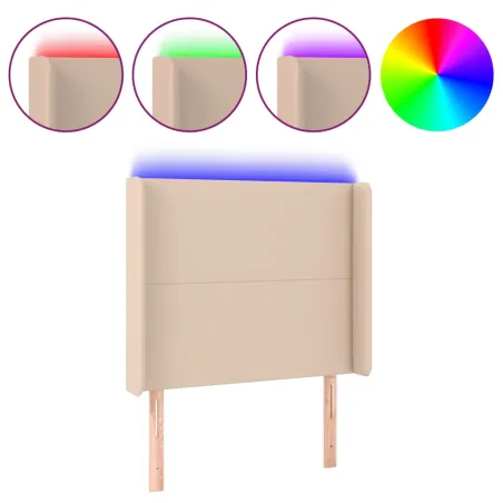 Tête de lit à LED Cappuccino 103x16x118/128 cm Similicuir