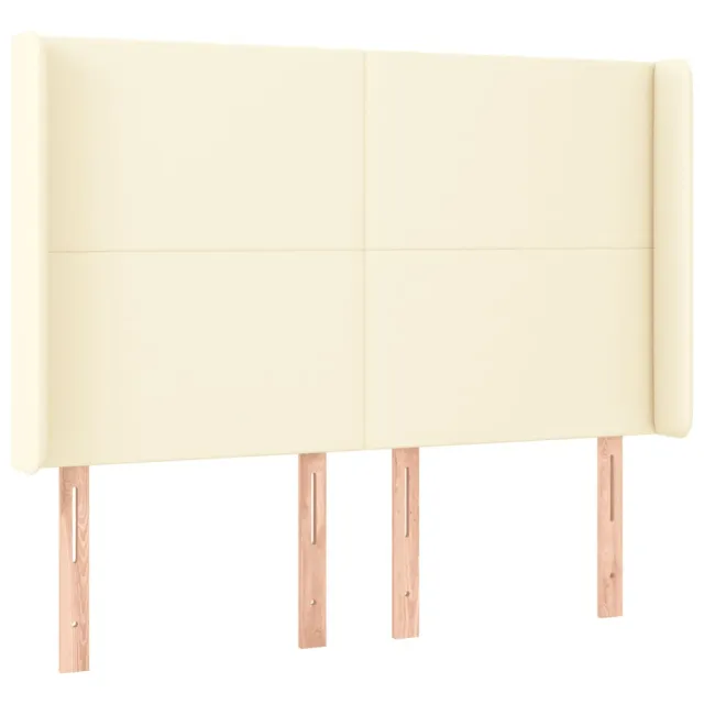 Tête de lit à LED Crème 147x16x118/128 cm Similicuir