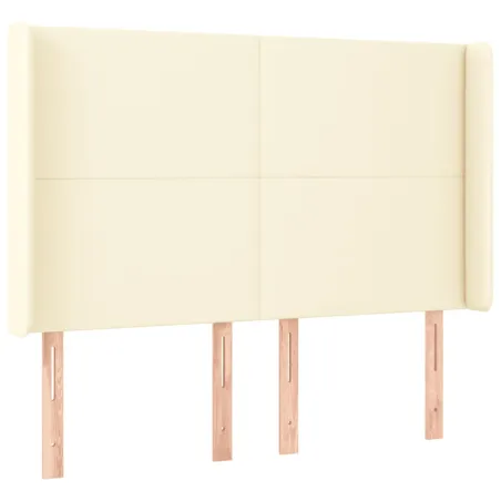 Tête de lit à LED Crème 147x16x118/128 cm Similicuir