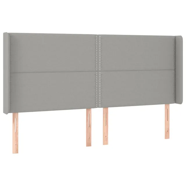 Tête de lit à LED Gris clair 183x16x118/128 cm Tissu