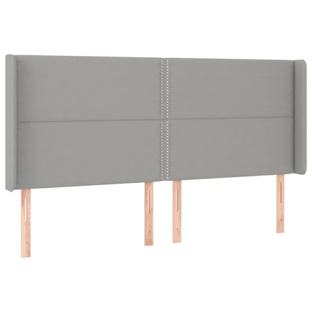 Tête de lit à LED Gris clair 203x16x118/128 cm Tissu