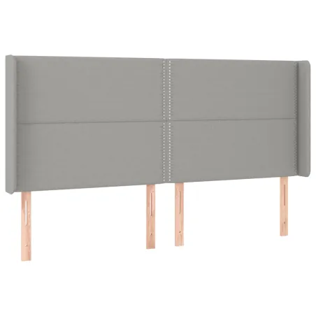 Tête de lit à LED Gris clair 203x16x118/128 cm Tissu