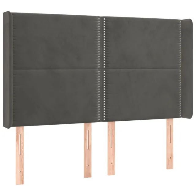 Tête de lit à LED Gris foncé 147x16x118/128 cm Velours