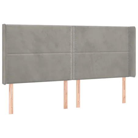 Tête de lit à LED Gris clair 203x16x118/128 cm Velours