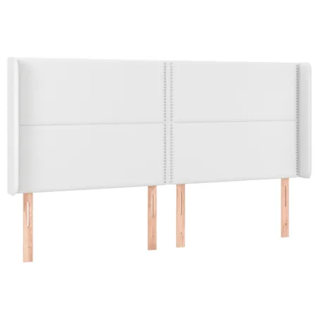 Tête de lit à LED Blanc 203x16x118/128 cm Similicuir