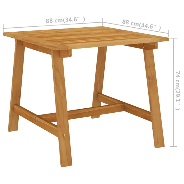 Table à manger de jardin 88x88x74 cm Bois d'acacia massif