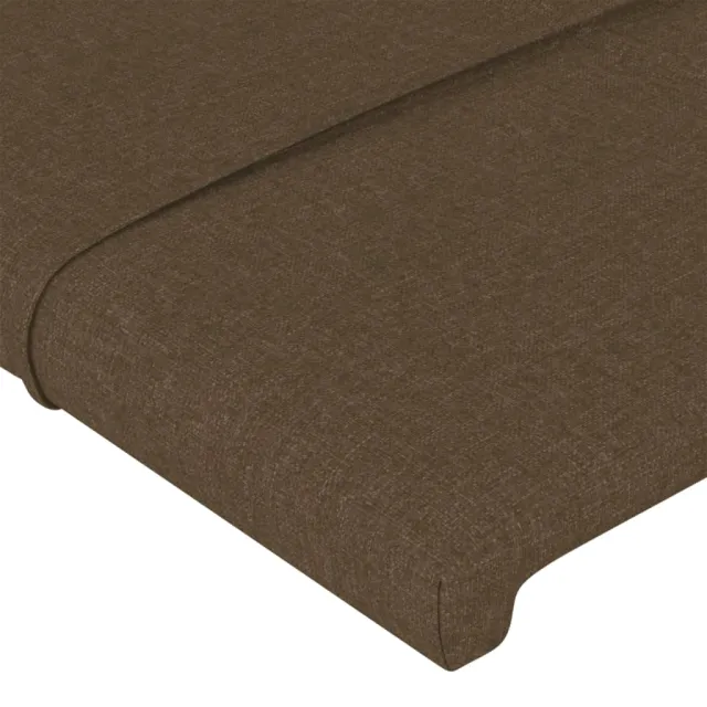 Tête de lit à LED Marron foncé 163x16x118/128 cm Tissu