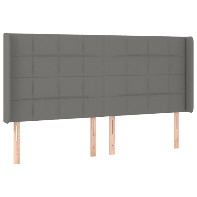 Tête de lit à LED Gris foncé 203x16x118/128 cm Tissu