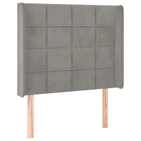 Tête de lit à LED Gris clair 83x16x118/128 cm Velours