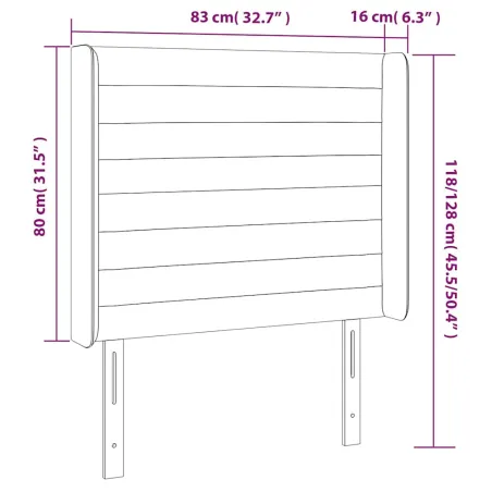 Tête de lit à LED Gris clair 83x16x118/128 cm Tissu